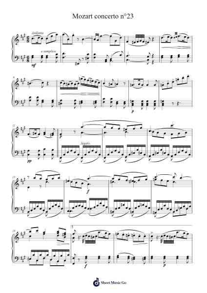 Piano Concerto No. 23 in A Major, K. 488: II. Adagio Sheet Music by Wolfgang Amadeus Mozart-Arr.Gekeith Fordkiel