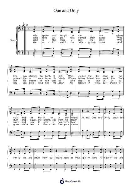 One and Only Sheet Music by Matthew Arnold-Arr.Hifaithe Fojames
