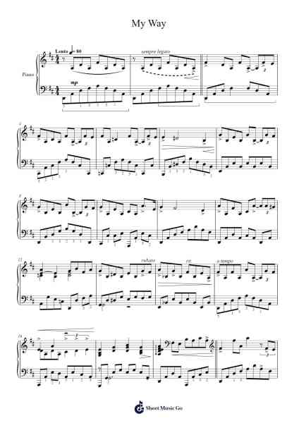 My Way Sheet Music by Frank Sinatra-Arr.Charwen