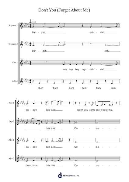 Don't You (Forget About Me) Sheet Music by Simple Minds-Arr.Lupeg