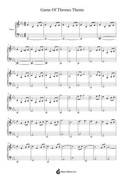 Game Of Thrones Theme Sheet Music by Ramin Djawadi-Arr.Montholt