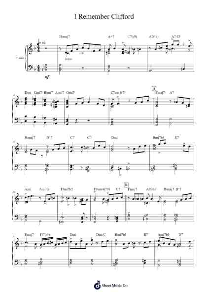I Remember Clifford Sheet Music by Benny Golson-Arr.Huttgie Bellcol