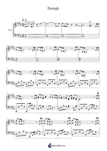 Enough Sheet Music by Eric Chou-Arr.Swinria
