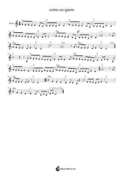 como eu quero Sheet Music by Kid Abelha-Arr.Rexlin Clachad