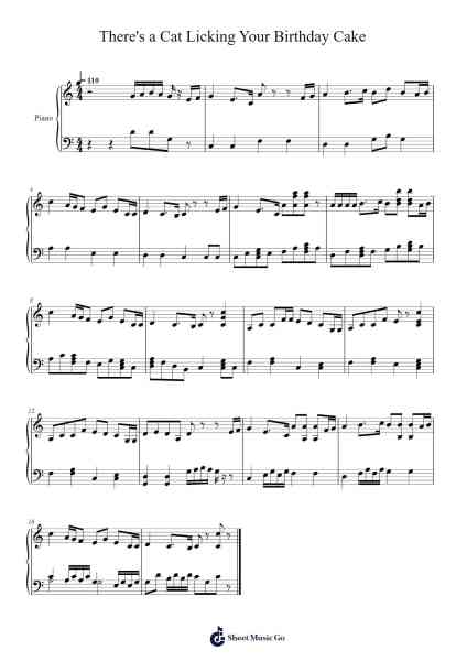 There's a Cat Licking Your Birthday Cake Sheet Music by Parry Gripp-Arr.Ruthives Sibylxy