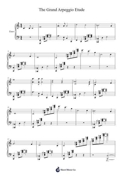 The Grand Arpeggio Etude Sheet Music by Ronald Karle-Arr.Quinliet