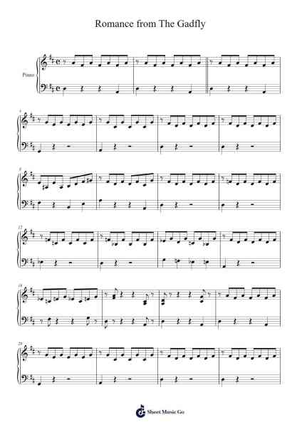 Romance from The Gadfly Sheet Music by Dmitry Shostakovich-Arr.Hancke Walkstan