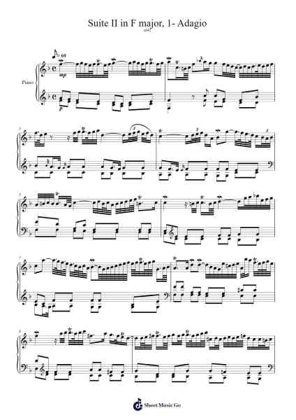 Suite II in F Major, HWV 427: I. Adagio Sheet Music by George Frideric Handel-Arr.Webbkay