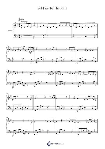 Set Fire To The Rain Sheet Music by Adele-Arr.Vicnick Hoodpy