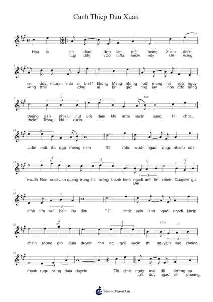 Canh Thiep Dau Xuan Sheet Music by Sean Chuong Le-Arr.Virwey Bloornid