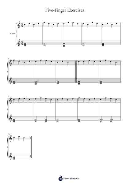 Five-Finger Exercises Sheet Music by undefined-Arr.Hugill