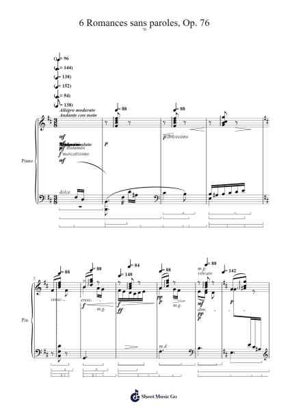 6 Romances sans paroles, Op. 76 Sheet Music by Cécile Chaminade-Arr.Canor