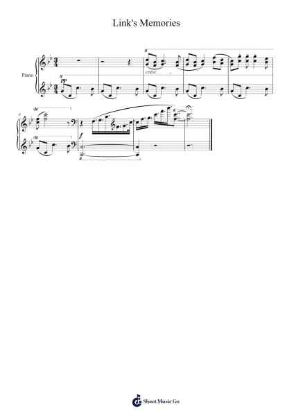 Link's Memories Sheet Music by Manaka Kataoka/Yasuaki Iwata/Hajime Wakai-Arr.Eming Birdreade