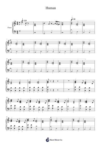 Human Sheet Music by Christina Perri-Arr.Sibylmos Fordridge
