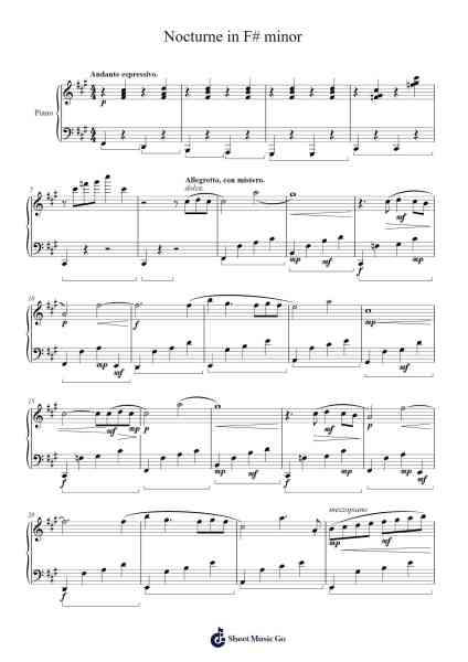 Nocturne in F# minor Sheet Music by undefined-Arr.Fredmew Steinbin