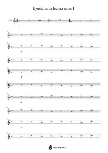 Ejercicios de lectura notas 1 Sheet Music by undefined-Arr.Cisbrian Jestier