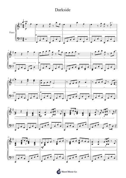 Darkside Sheet Music by Alan Walker-Arr.Gailgale