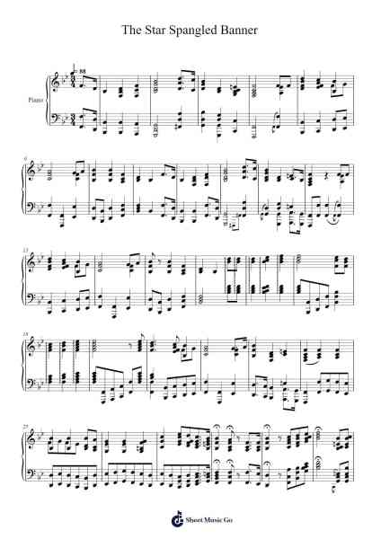 The Star-Spangled Banner - Arranged by Sergei Rachmaninoff Sheet Music by Sergei Rachmaninoff/John Stafford Smith-Arr.Huxmons
