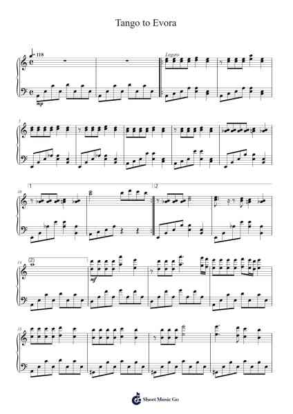 Tango to Evora Sheet Music by Loreena McKennitt-Arr.Thodorece