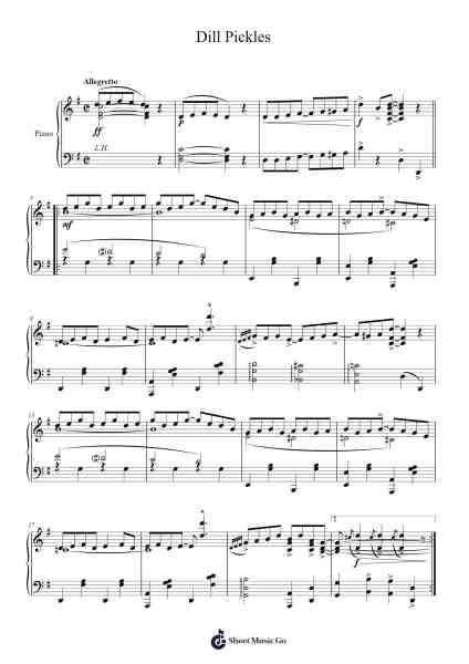 Dill Pickles Sheet Music by Charles L. Johnson-Arr.Moivogt Alickckens