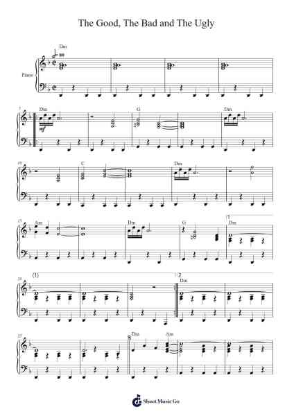 The Good, The Bad and The Ugly Sheet Music by Ennio Morricone-Arr.Bilmons Magmeg