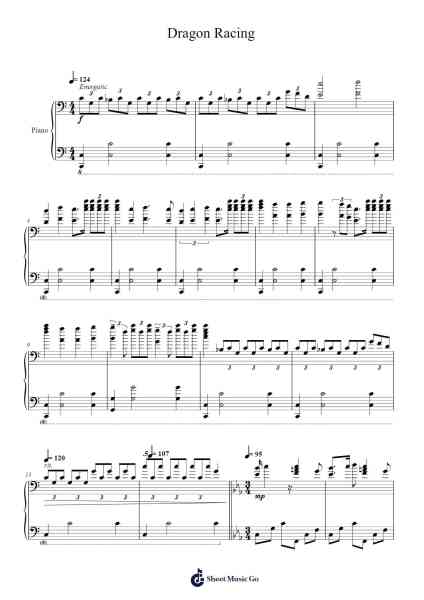 Dragon Racing Sheet Music by Nicholas Thing-Arr.Jackbing Priceliot