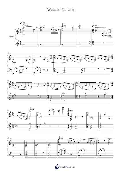 Watashi No Uso / My Lie for Piano Sheet Music by Jobsell Theley-Arr.Consdrow