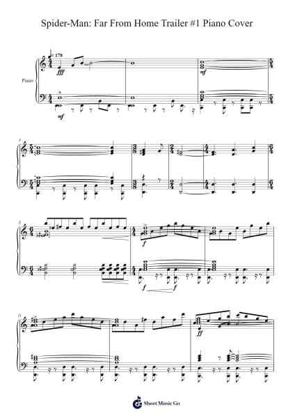 Spider-Man: Far From Home Trailer #1 Piano Cover Sheet Music by Daelen Fajardo-Arr.Leiflance Bessvian