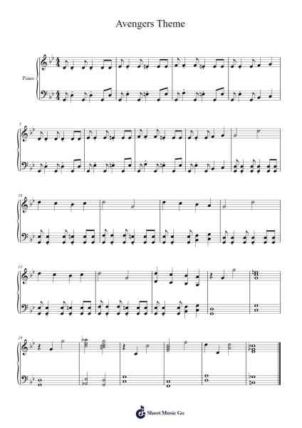 Avengers Theme Sheet Music by Alan Silvestri-Arr.Woomiah