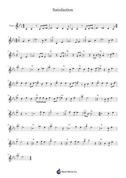 Satisfaction Sheet Music by The Rolling Stones-Arr.Relip
