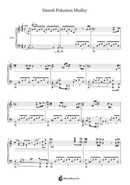 Sinnoh Pokemon Medley Sheet Music by Christopher Addeo-Arr.Phylpeg Bradning