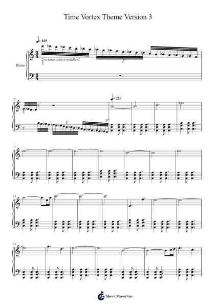 Time Vortex Theme Version 3 Sheet Music by Murray Gold-Arr.Springlome Xebloor