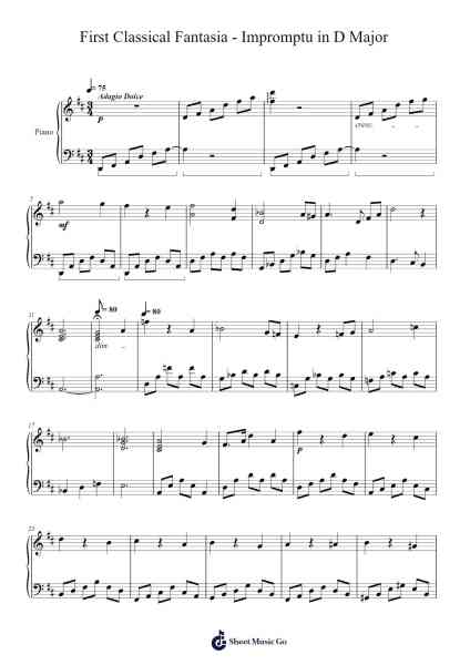 First Classical Fantasia - Impromptu in D Major Sheet Music by John Clovis A. Verano-Arr.Ivescan Nelral