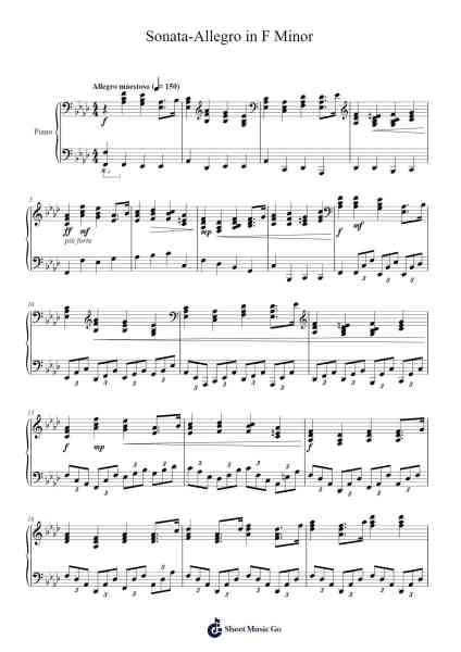 Sonata-Allegro in F Minor ("Complexity Within") Sheet Music by Cookeda-Arr.Cofny