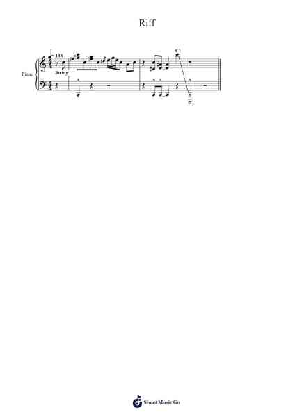 Riff Sheet Music by Daniel Thrasher-Arr.Muthia Upsay