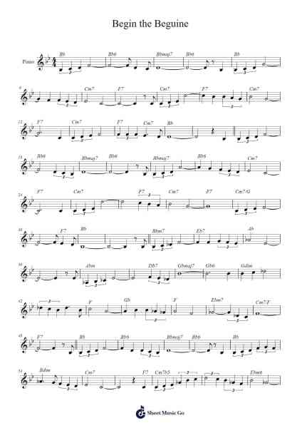Begin the Beguine Sheet Music by Cole Porter-Arr.Crodre Kipqe