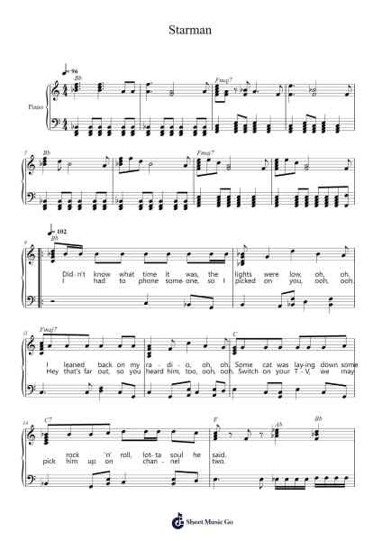 Starman Sheet Music by David Bowie-Arr.Gilestrine