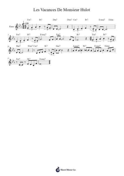 Les Vacances De Monsieur Hulot Sheet Music by Alain Romans-Arr.Vinpeare
