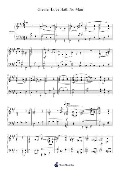 Greater love hath no man (Piano transcr.) Sheet Music by John Ireland-Arr.Turdrea