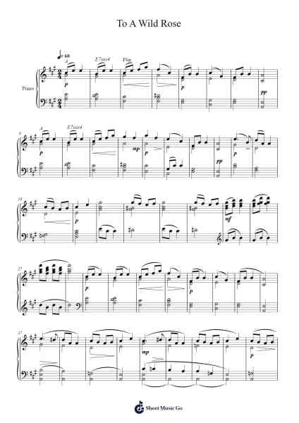 To a Wild Rose Sheet Music by Edward McDowell-Arr.Blajeames Yulewood
