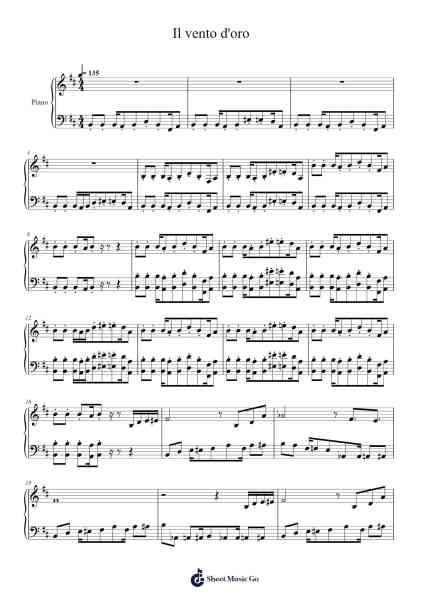 Il vento d'oro Sheet Music by Yugo Kanno-Arr.Kepnia Lilbohm