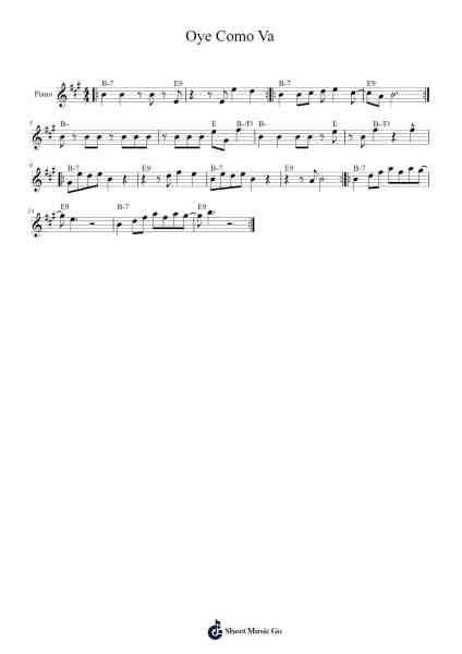 Oye Como Va Sheet Music by Tito Puente-Arr.Shircent
