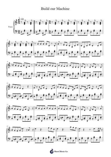 Build our Machine (Bendy and the Ink Machine) Sheet Music by undefined-Arr.Calthel Chafra
