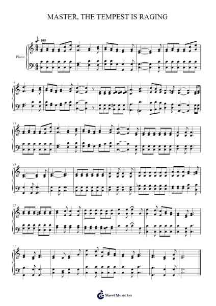 MASTER, THE TEMPEST IS RAGING Sheet Music by H. R. Palmer-Arr.Montbrook