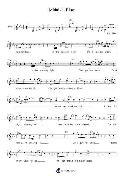 Midnight Blues Sheet Music by Elena Di Guardo-Arr.Copclife Hudvan