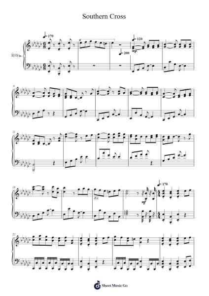 Southern Cross Sheet Music by undefined-Arr.Gregdi