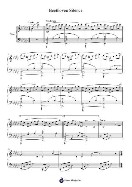 Beethoven Silence Sheet Music by Ludwig van Beethoven-Arr.Hewkay Brewstience