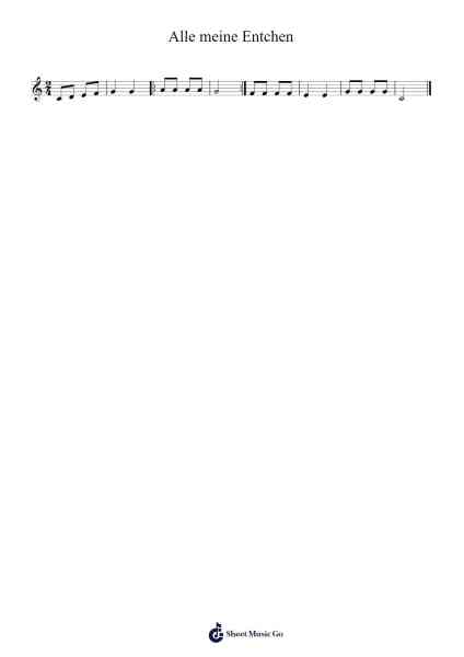 Alle meine Entchen Sheet Music by undefined-Arr.Mondlius