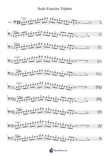 Scale Exercise Triplets Sheet Music by undefined-Arr.Melra Consmer