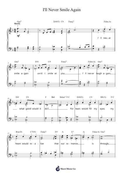 I'll Never Smile Again Sheet Music by Tommy Dorsey-Arr.Pastowe Olseph